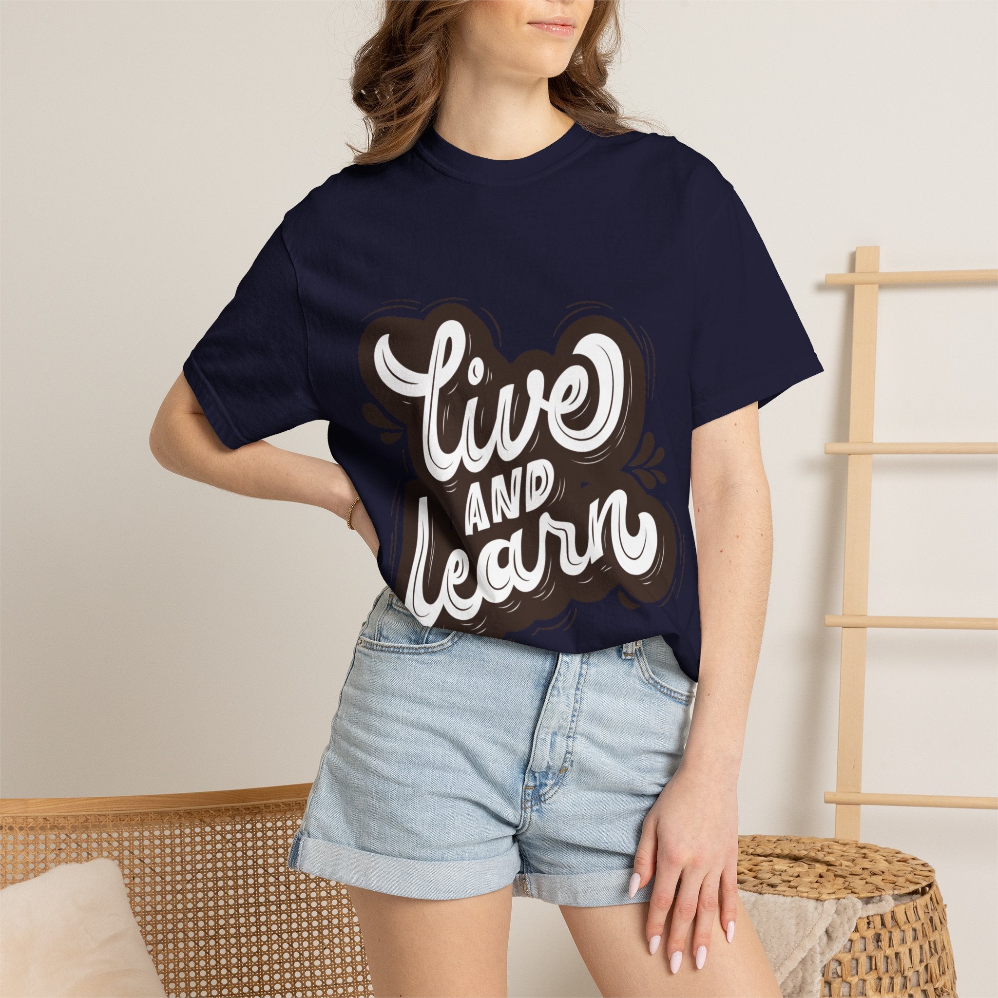 Live and Learn T-Shirt - Inspirational Script Graphic Tee