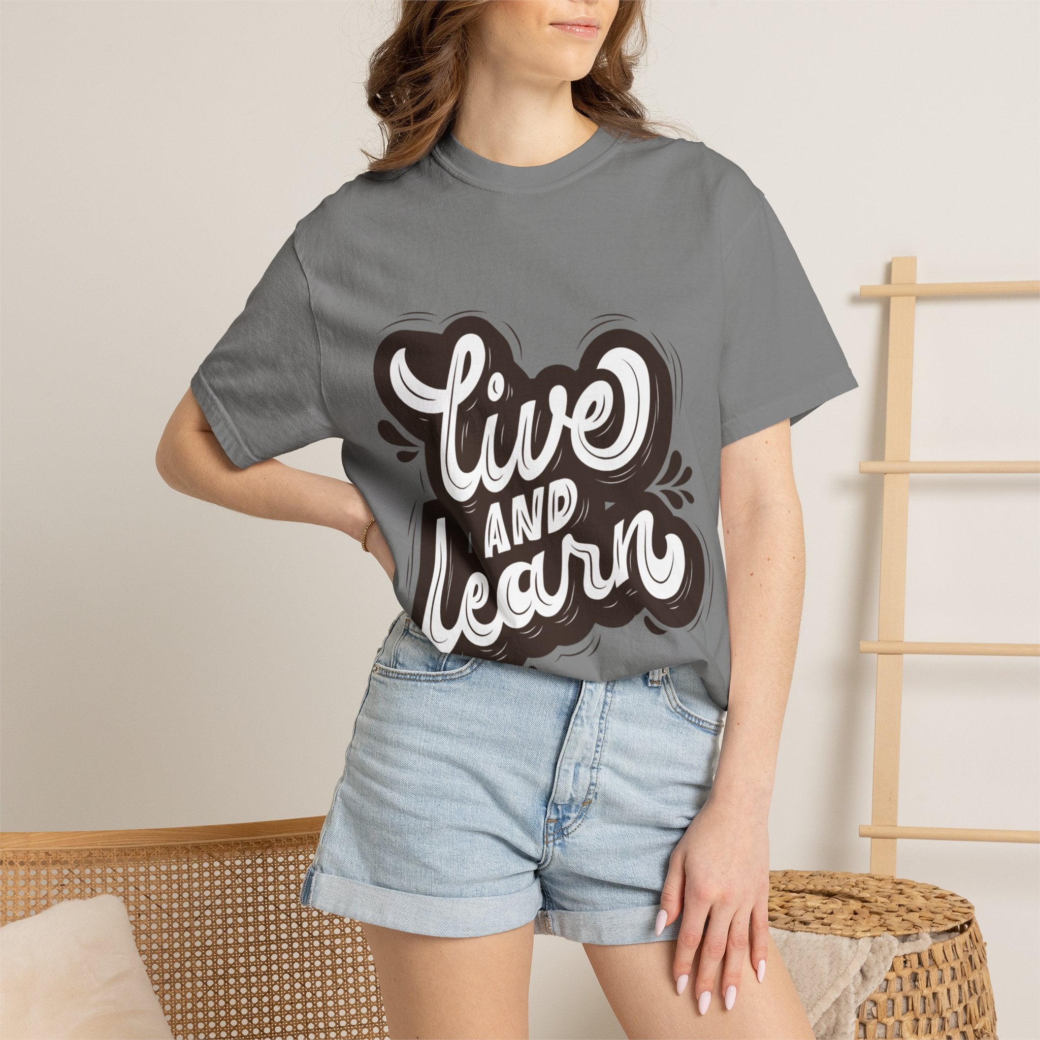 Live and Learn T-Shirt - Inspirational Script Graphic Tee