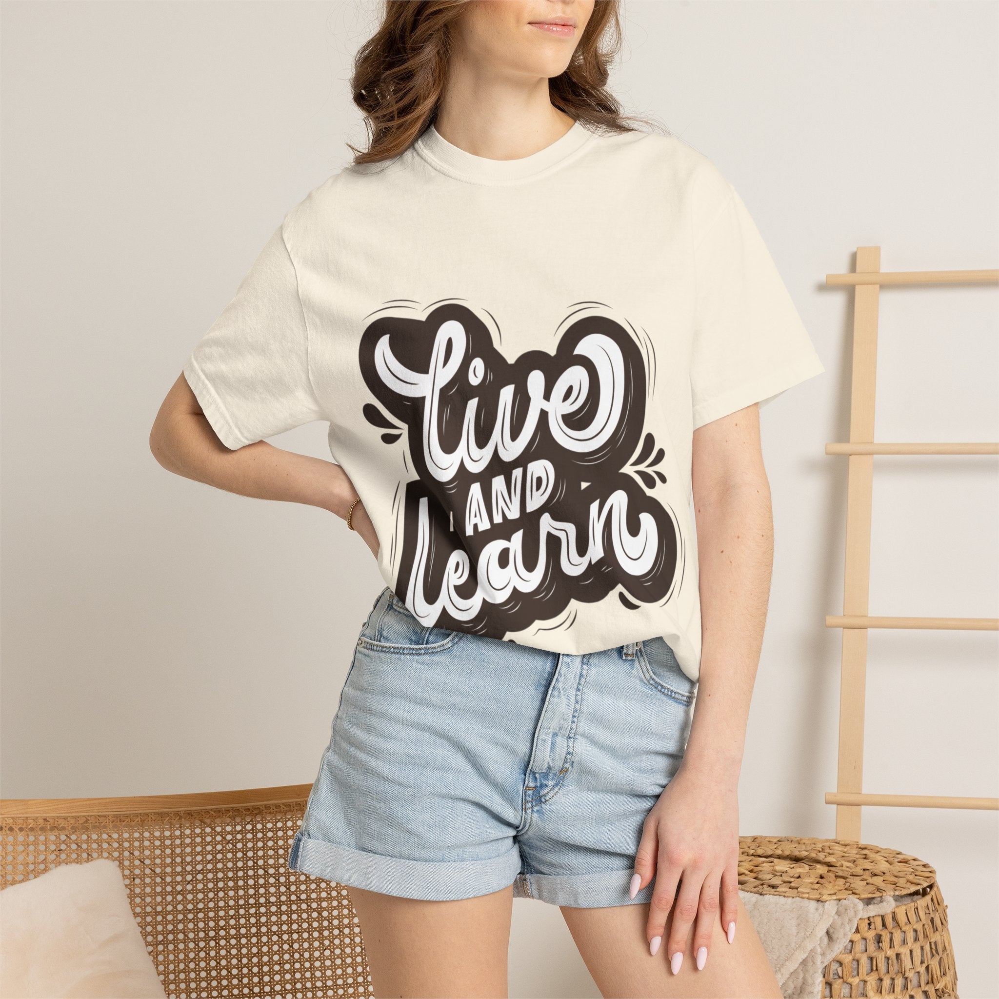 Live and Learn T-Shirt - Inspirational Script Graphic Tee