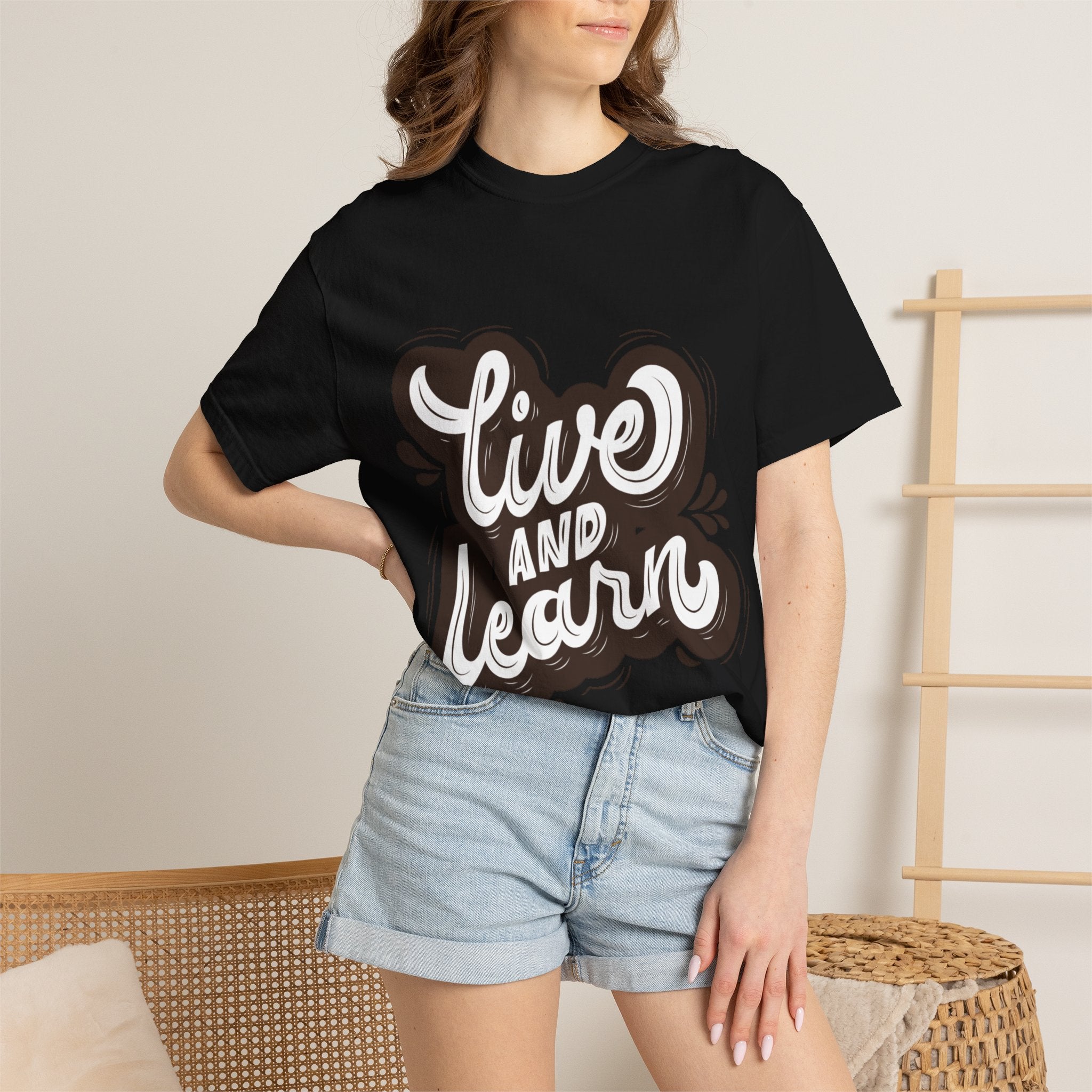 Live and Learn T-Shirt - Inspirational Script Graphic Tee